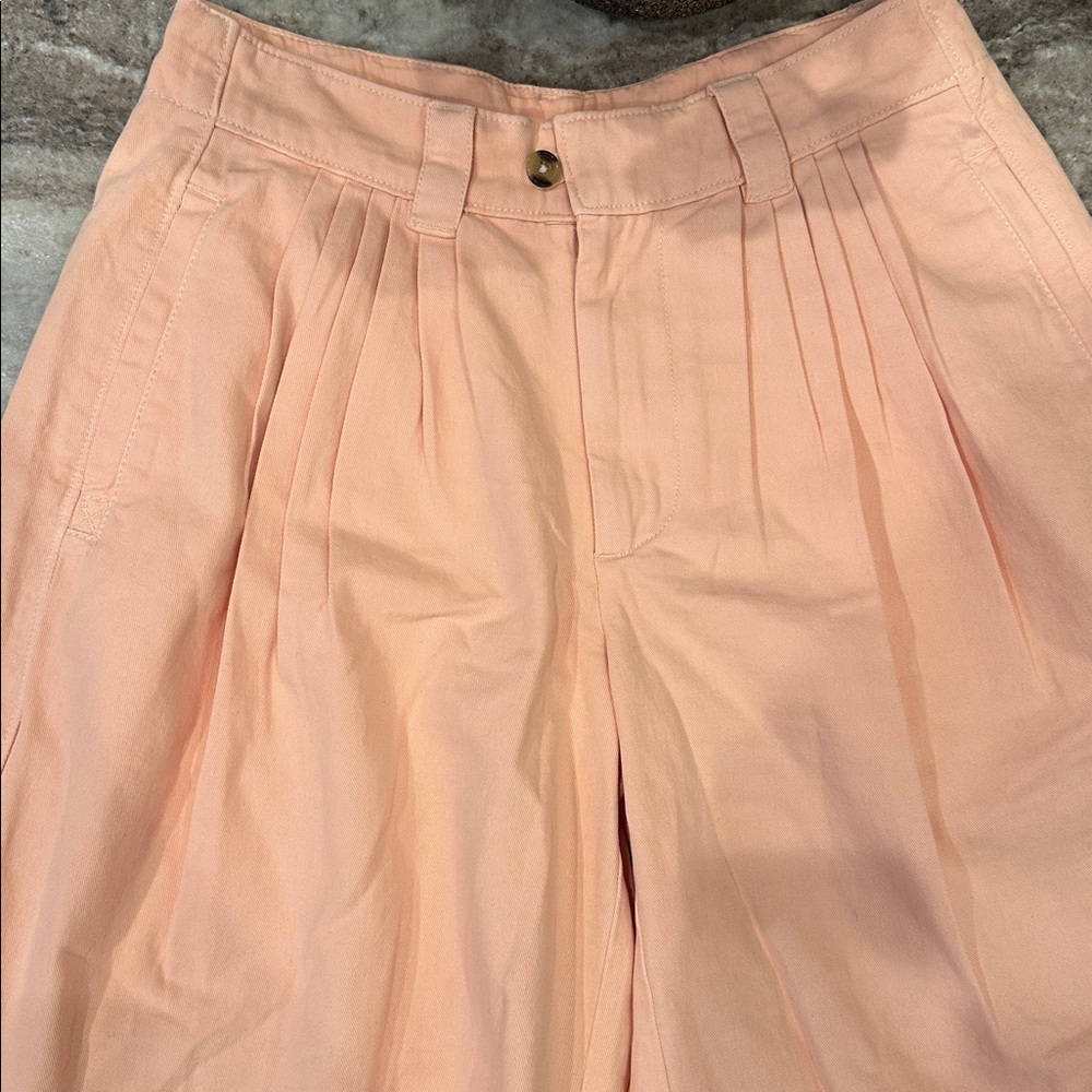NEW Free People Sadie A-Line Long Pleated Women's Shorts Peach Blush Sz 0 & 4 - Picture 8 of 13